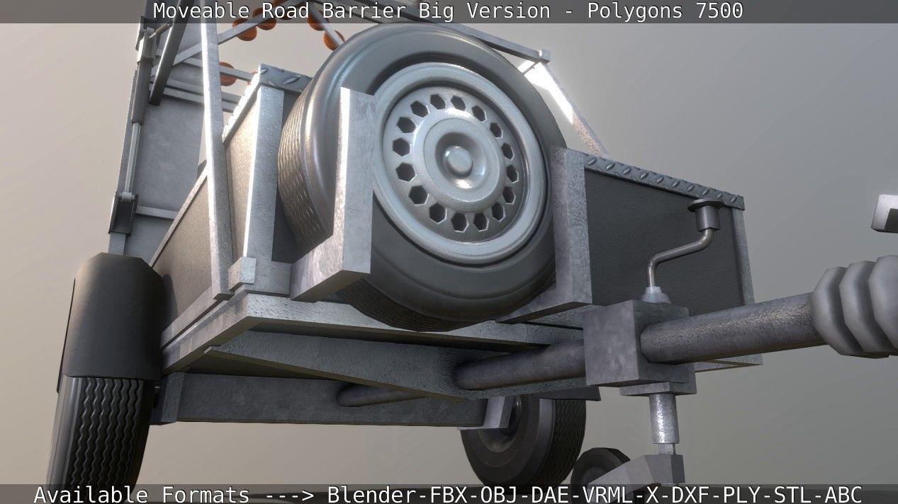 Moveable Barrier Big Version Low-poly 3D model_73