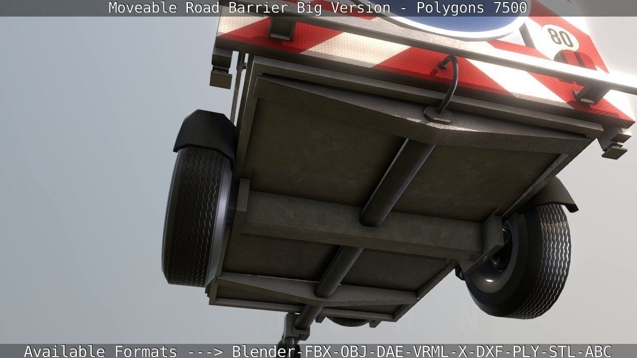 Moveable Barrier Big Version Low-poly 3D model_61