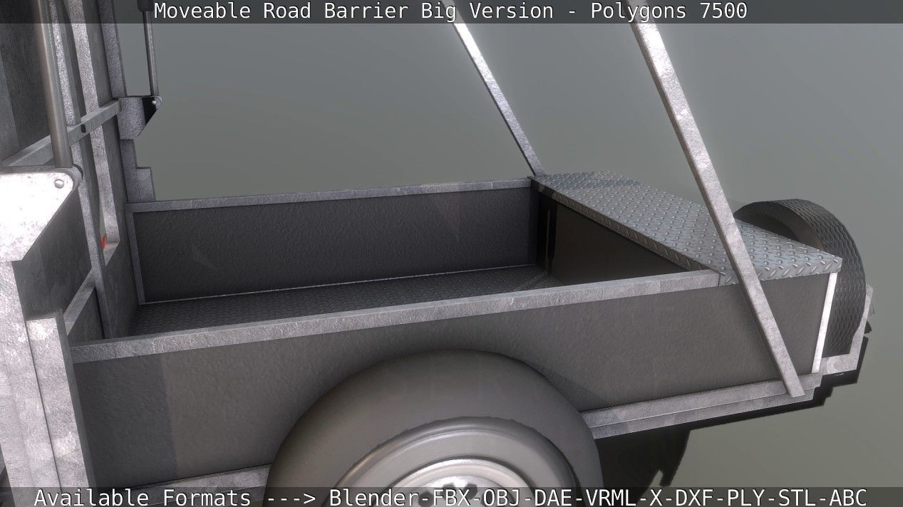 Moveable Barrier Big Version Low-poly 3D model_101