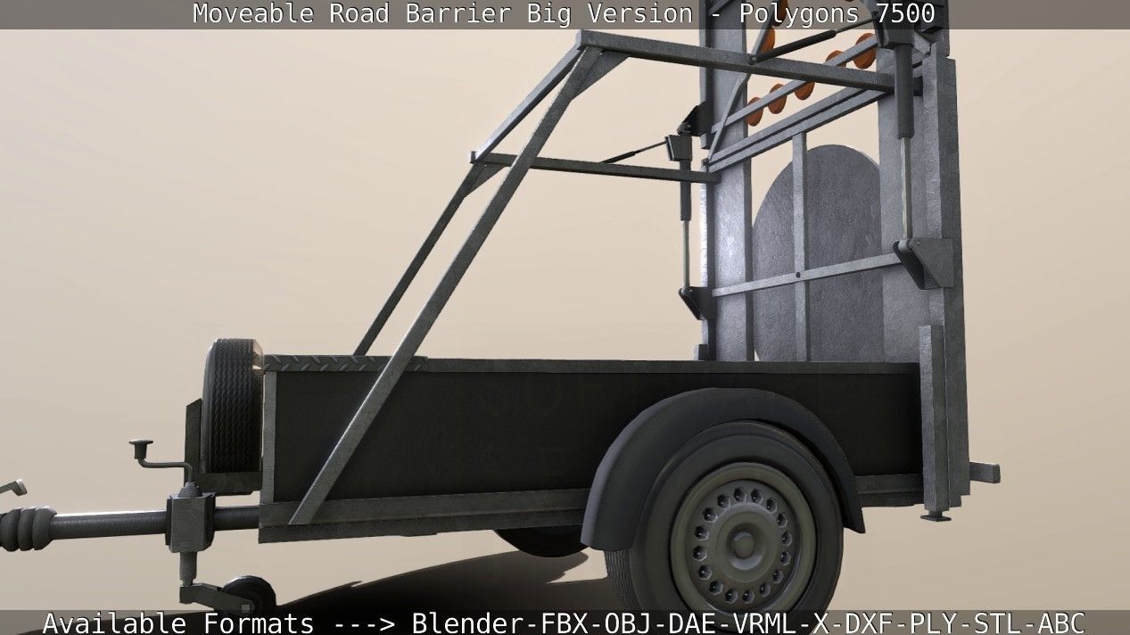 Moveable Barrier Big Version Low-poly 3D model_89