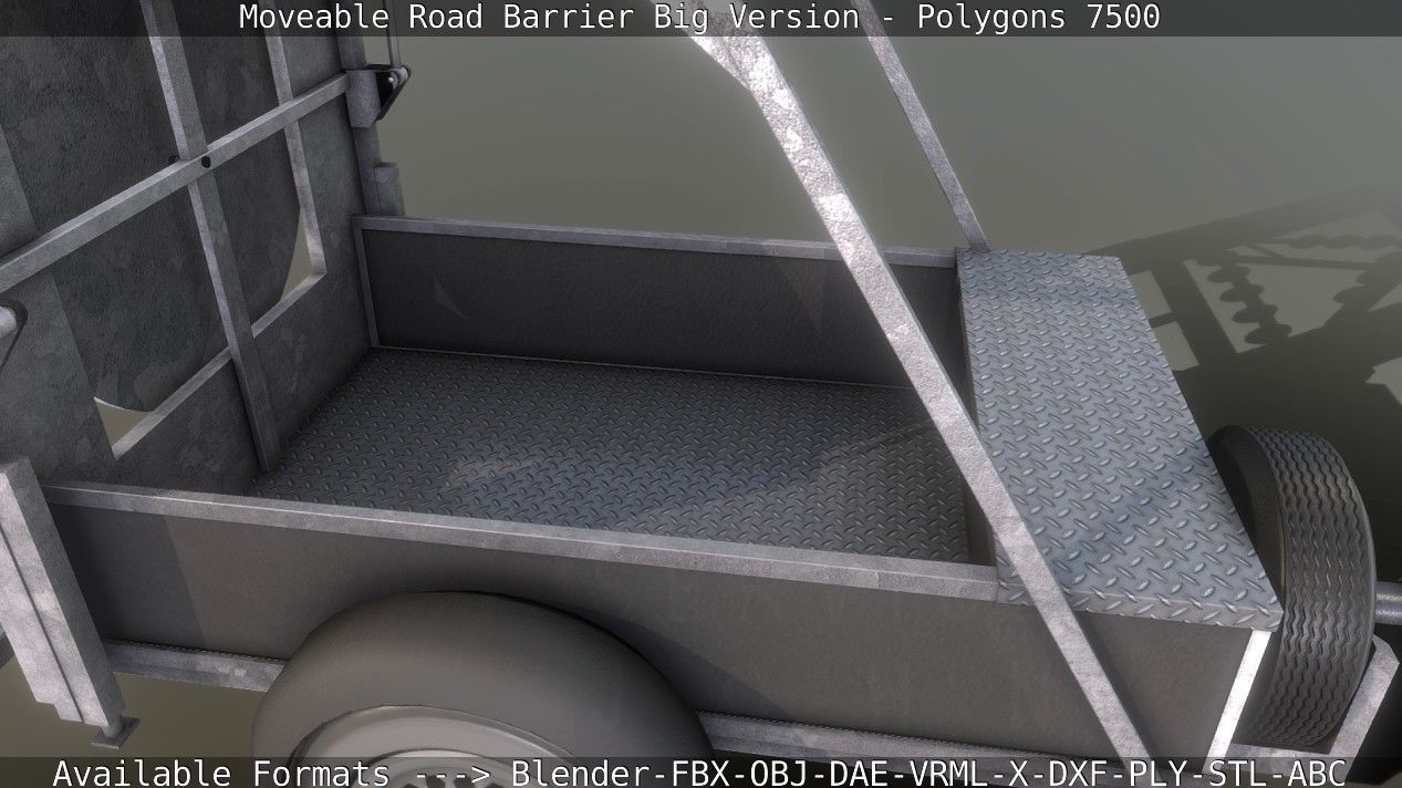Moveable Barrier Big Version Low-poly 3D model_100