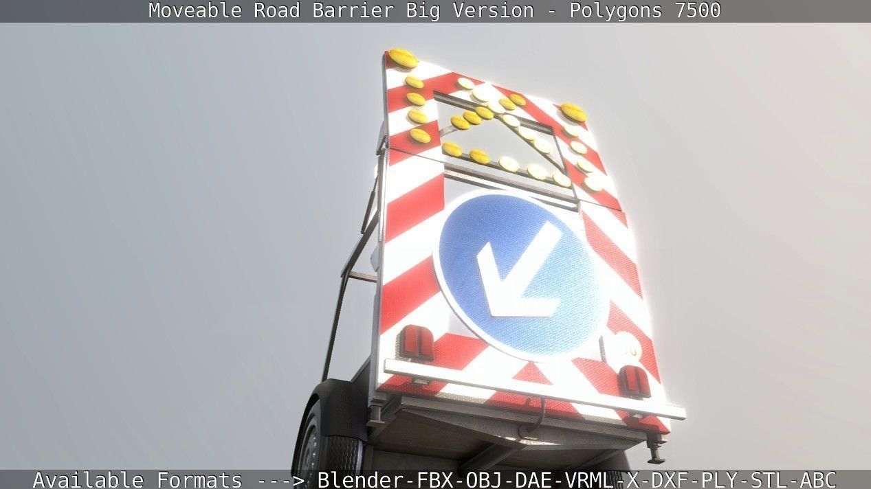 Moveable Barrier Big Version Low-poly 3D model_53