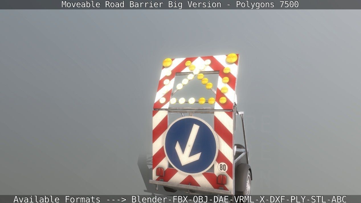 Moveable Barrier Big Version Low-poly 3D model_127