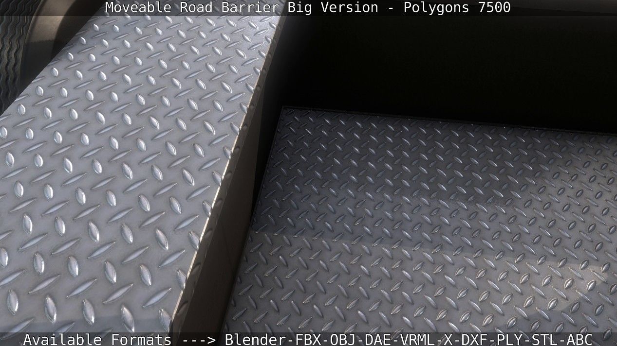 Moveable Barrier Big Version Low-poly 3D model_113