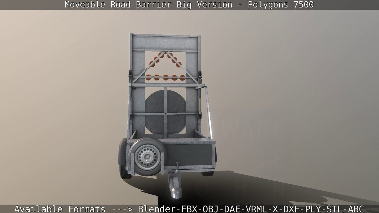 Moveable Barrier Big Version Low-poly 3D model_137