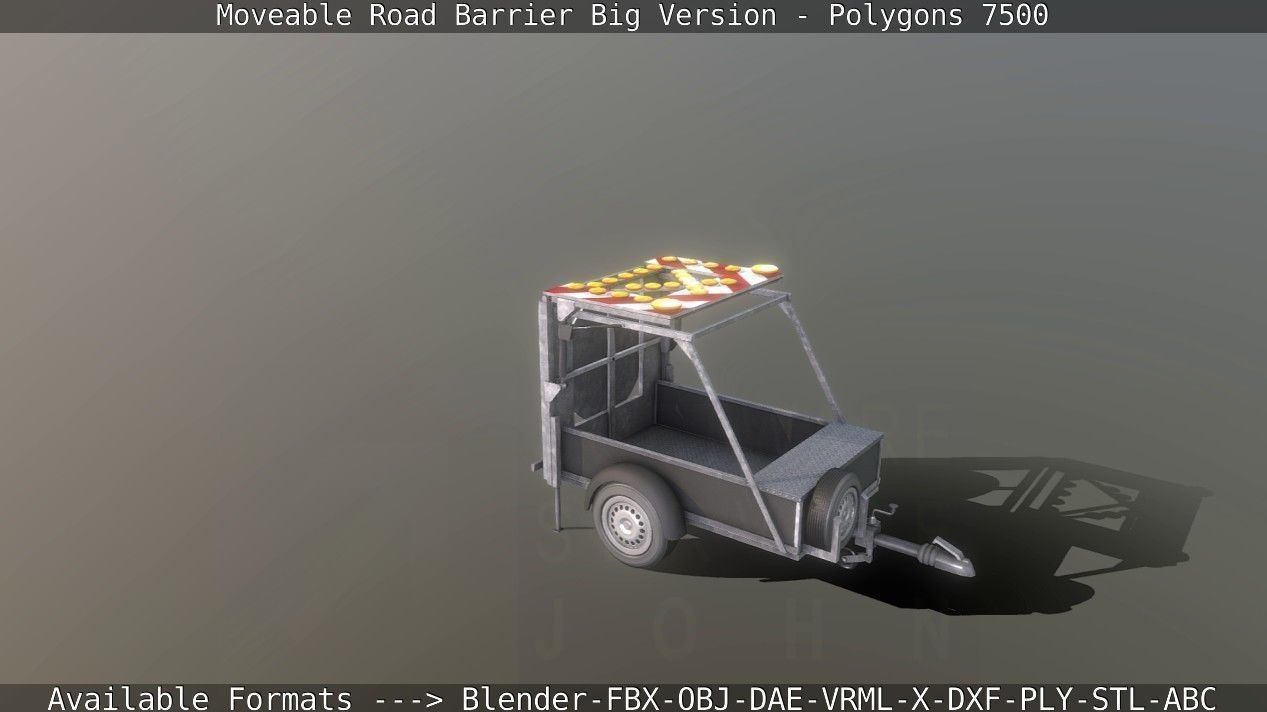 Moveable Barrier Big Version Low-poly 3D model_38