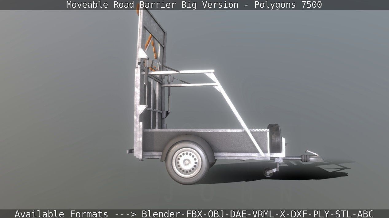 Moveable Barrier Big Version Low-poly 3D model_132