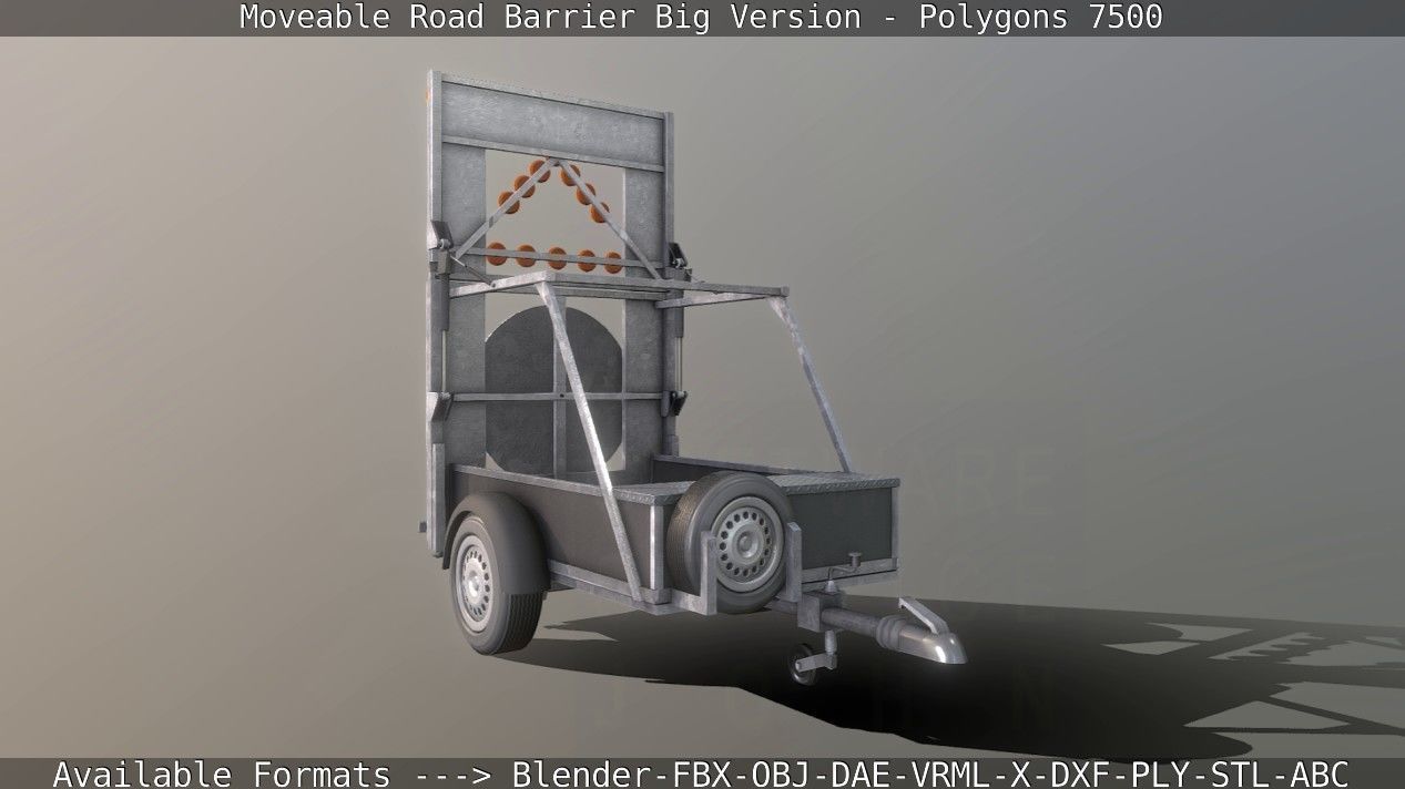 Moveable Barrier Big Version Low-poly 3D model_135