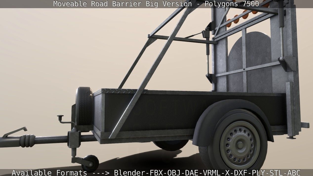 Moveable Barrier Big Version Low-poly 3D model_87