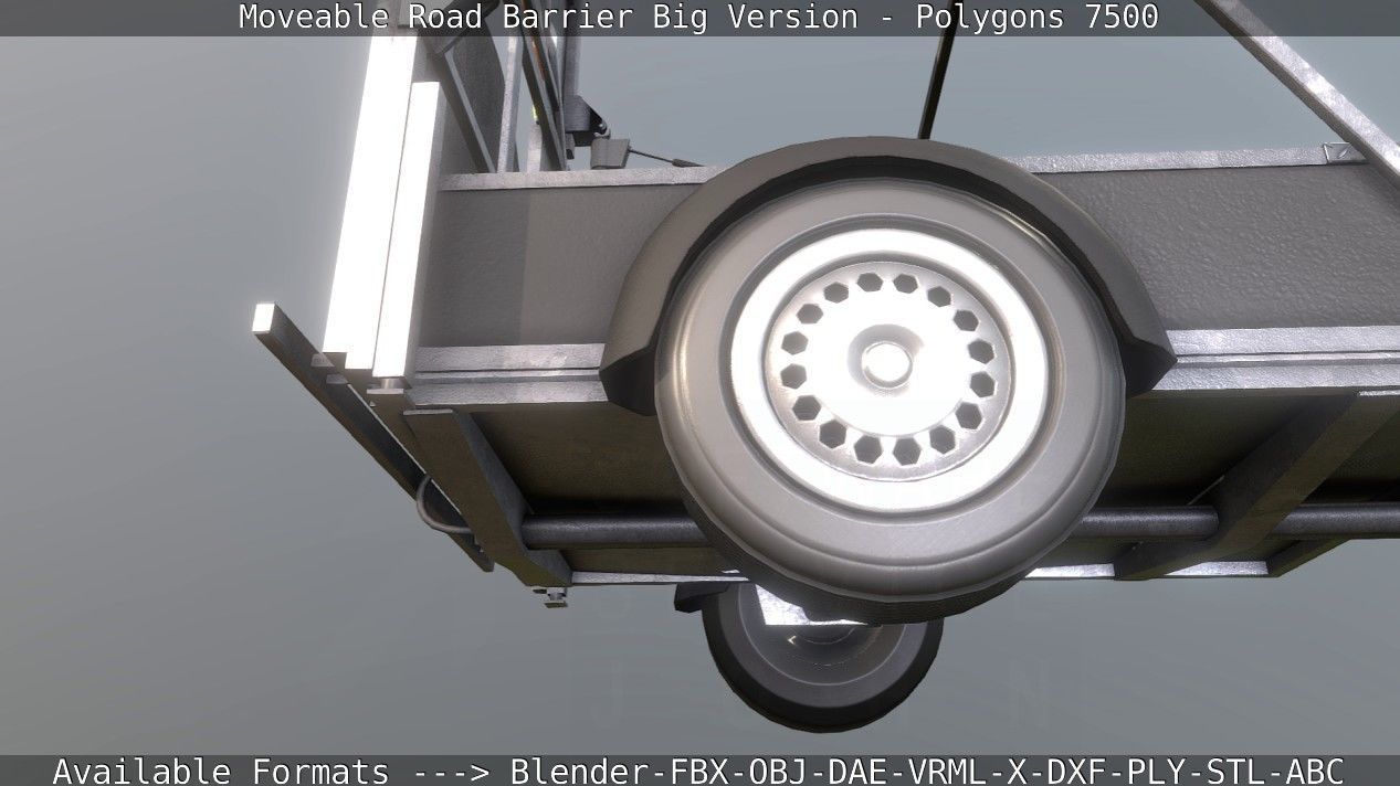 Moveable Barrier Big Version Low-poly 3D model_64