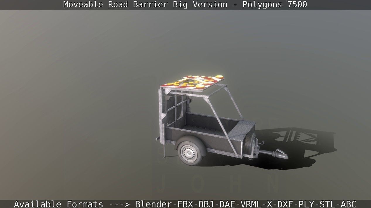 Moveable Barrier Big Version Low-poly 3D model_40
