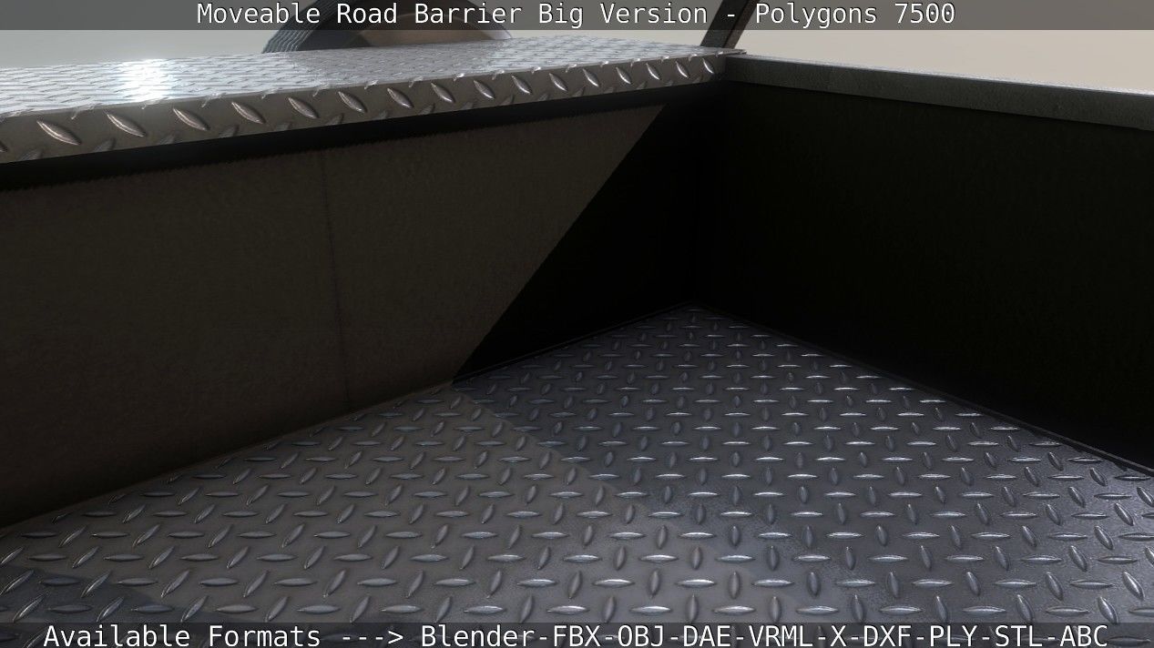 Moveable Barrier Big Version Low-poly 3D model_111