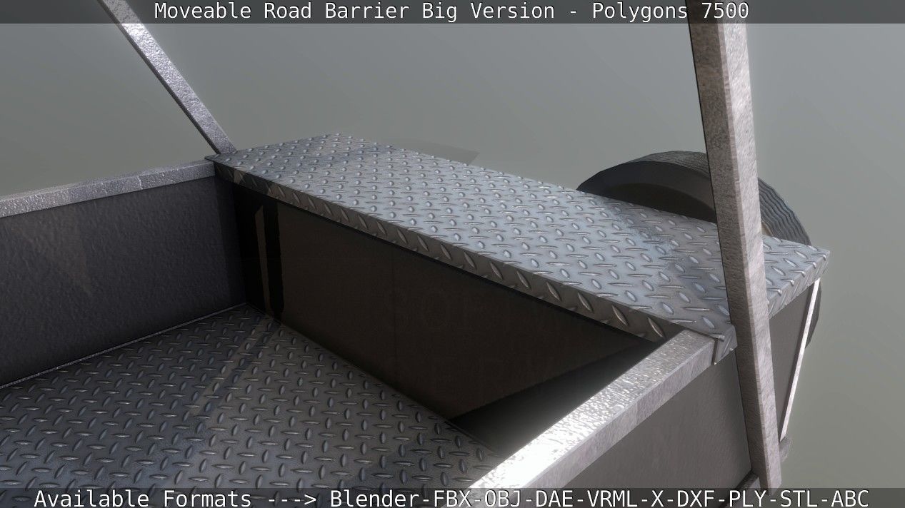 Moveable Barrier Big Version Low-poly 3D model_104