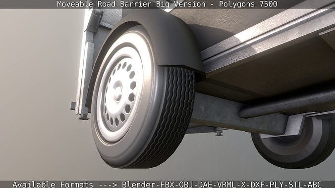 Moveable Barrier Big Version Low-poly 3D model 5