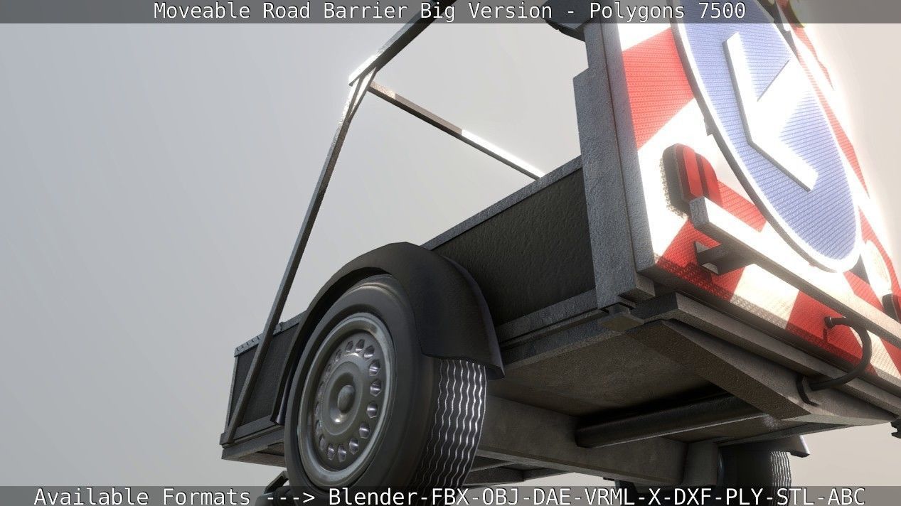Moveable Barrier Big Version Low-poly 3D model_8