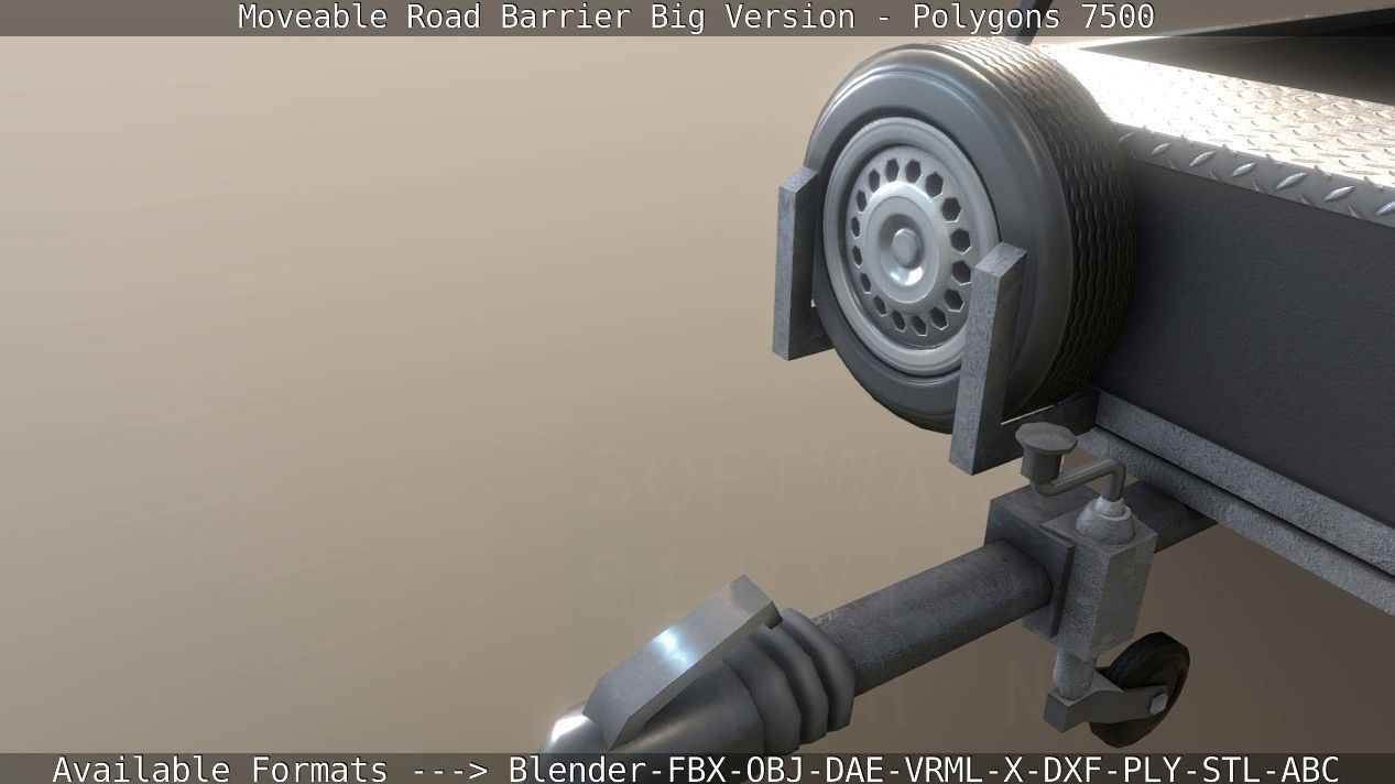 Moveable Barrier Big Version Low-poly 3D model_81