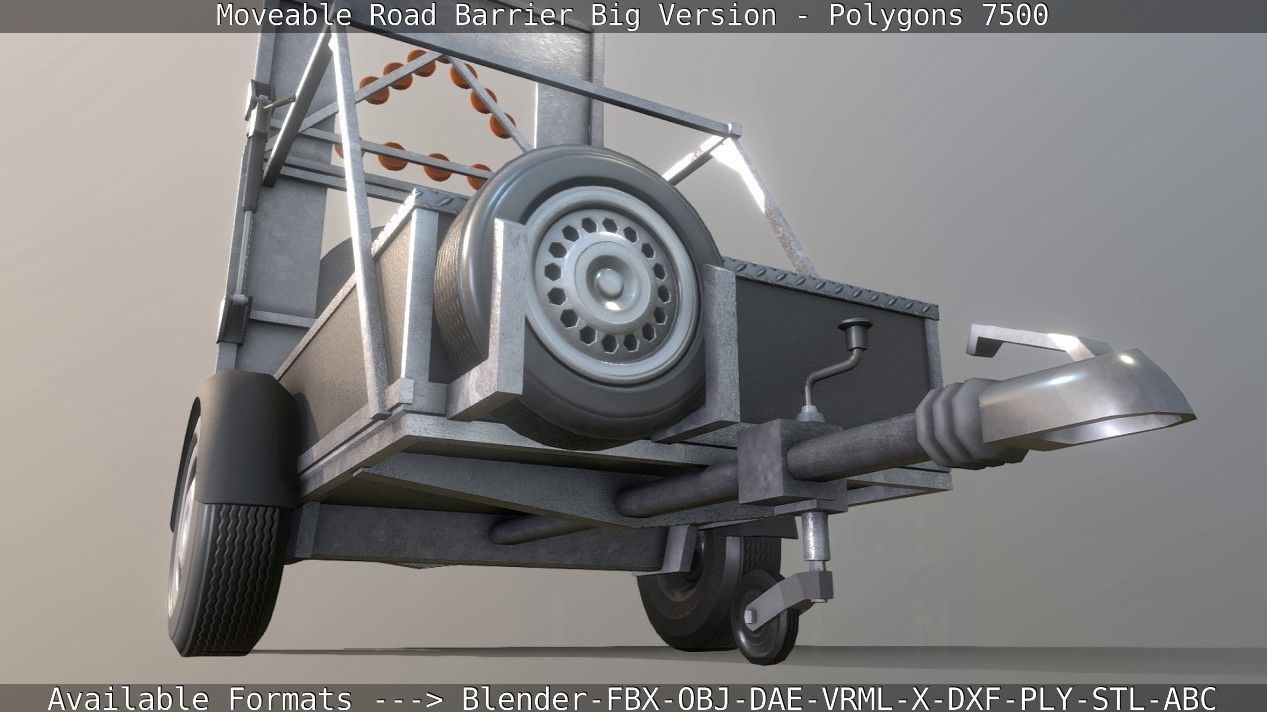 Moveable Barrier Big Version Low-poly 3D model_77