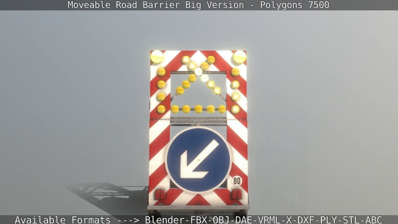 Moveable Barrier Big Version Low-poly 3D model_19