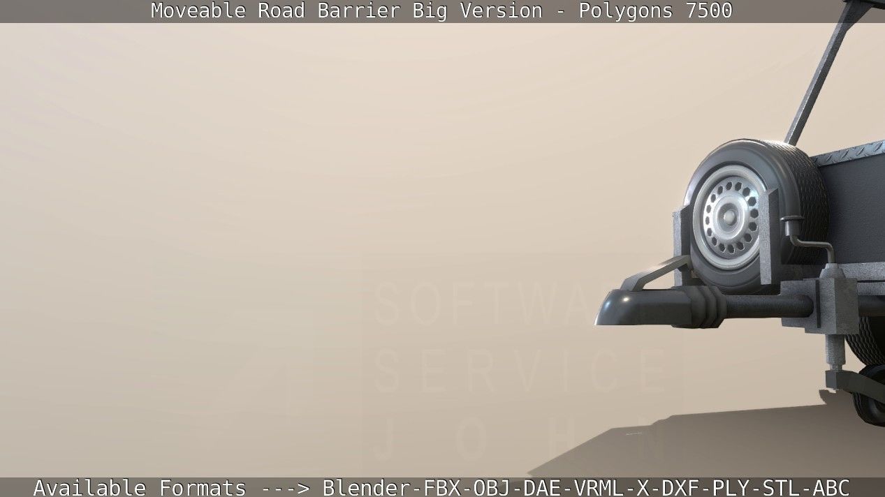 Moveable Barrier Big Version Low-poly 3D model_85