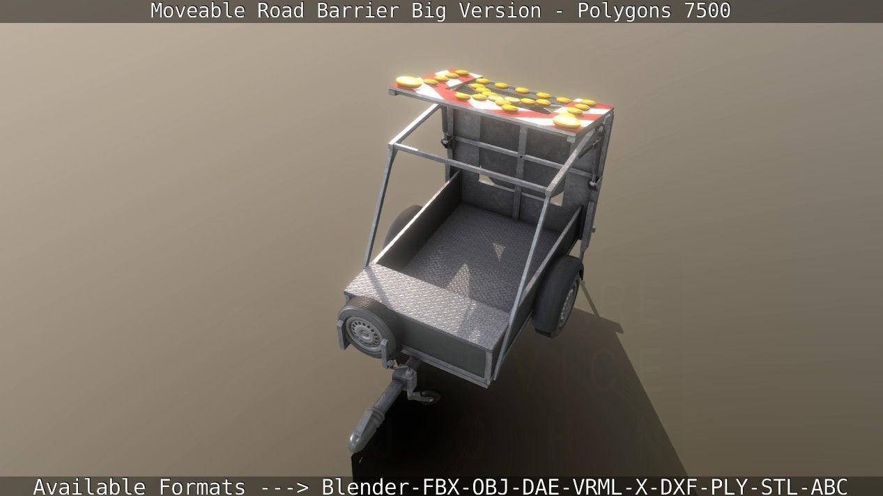 Moveable Barrier Big Version Low-poly 3D model_121