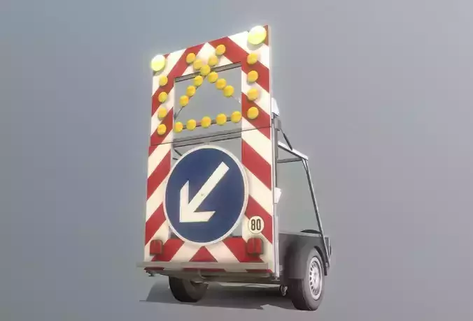 Moveable Barrier Big Version Low-poly 3D model