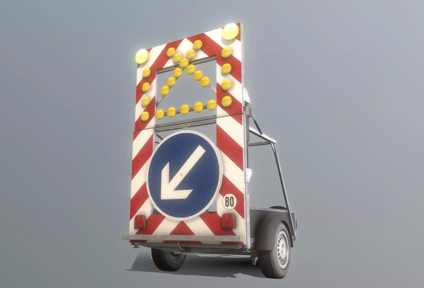 Moveable Barrier Big Version Low-poly 3D model_0