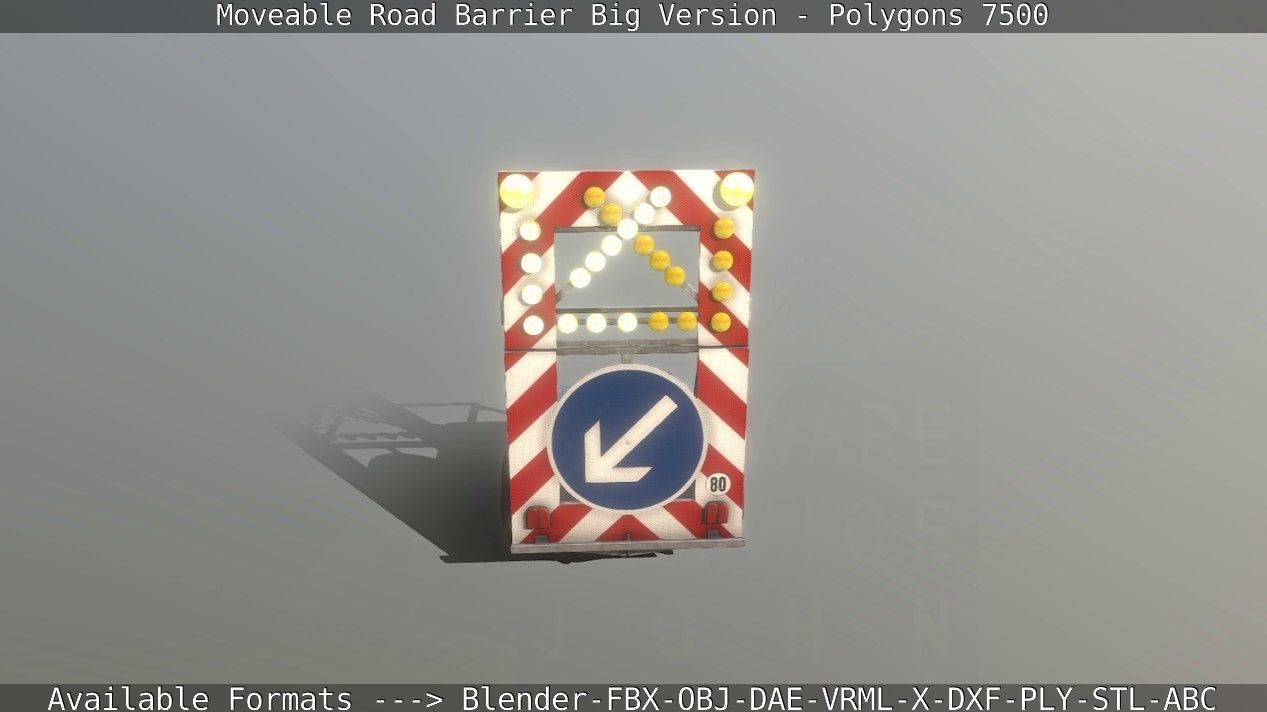 Moveable Barrier Big Version Low-poly 3D model_145