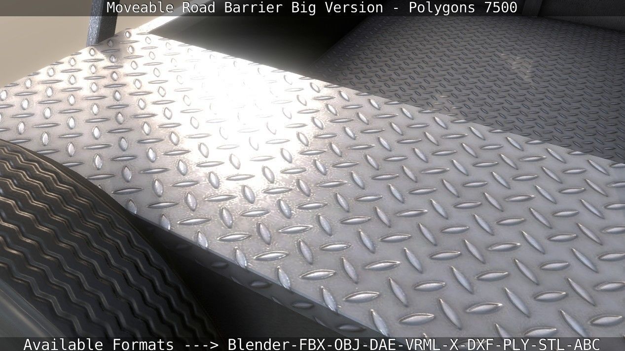 Moveable Barrier Big Version Low-poly 3D model_116