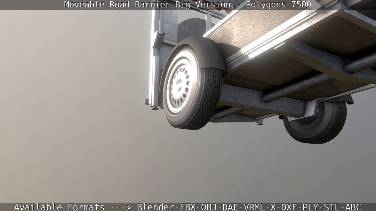 Moveable Barrier Big Version Low-poly 3D model_70