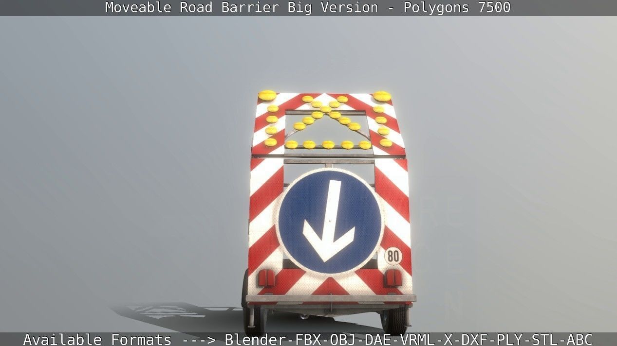 Moveable Barrier Big Version Low-poly 3D model_49