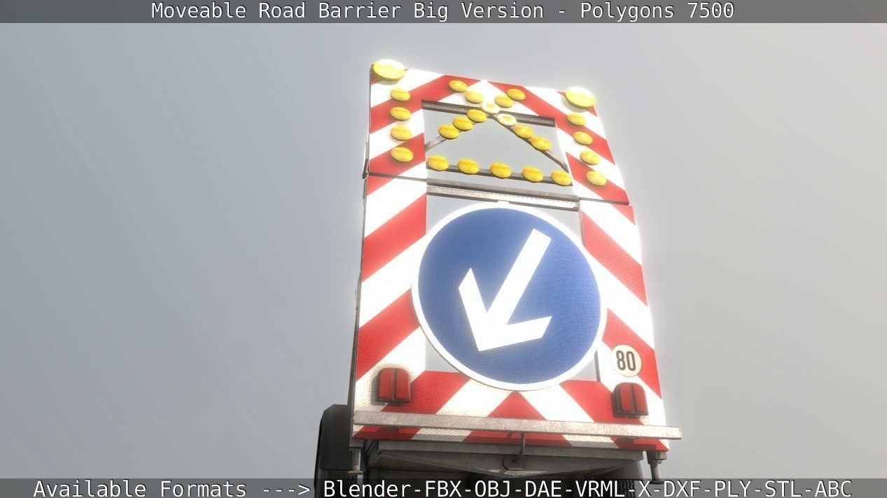 Moveable Barrier Big Version Low-poly 3D model_52
