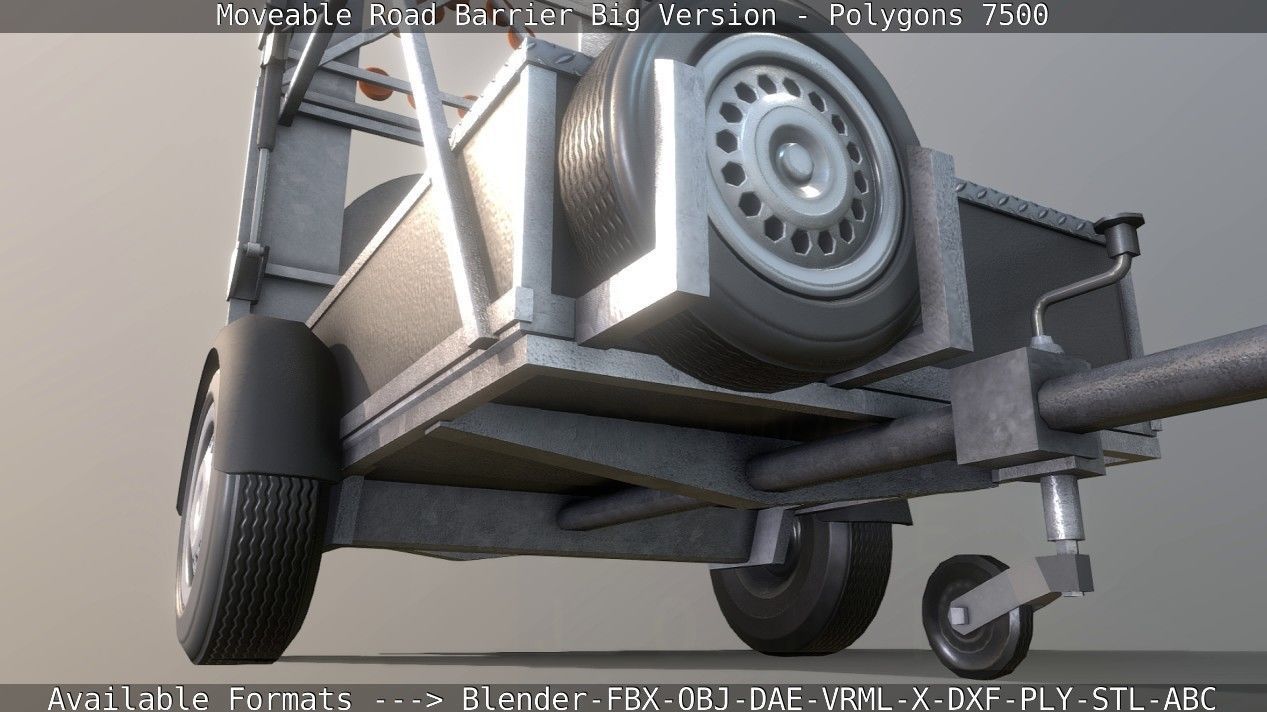 Moveable Barrier Big Version Low-poly 3D model_72