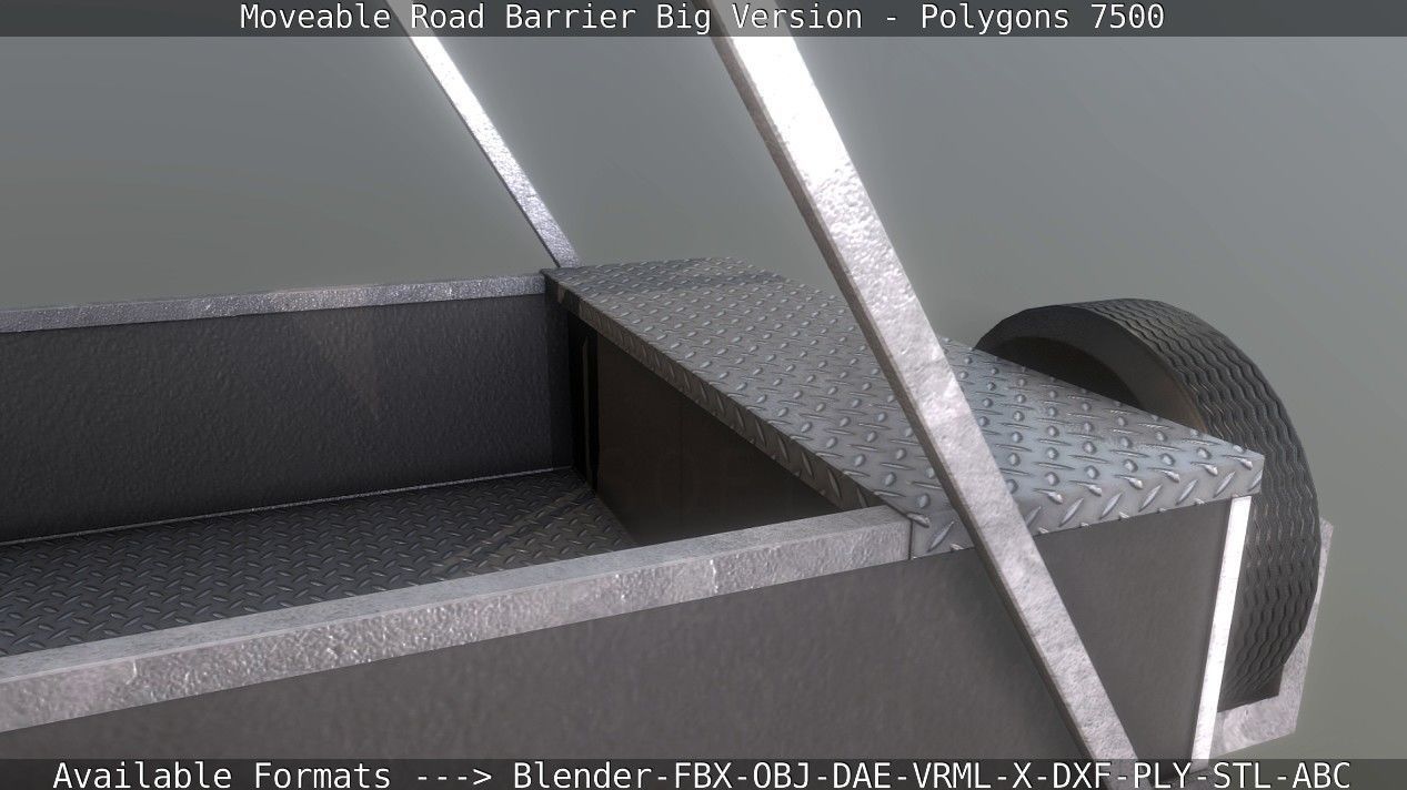 Moveable Barrier Big Version Low-poly 3D model_103