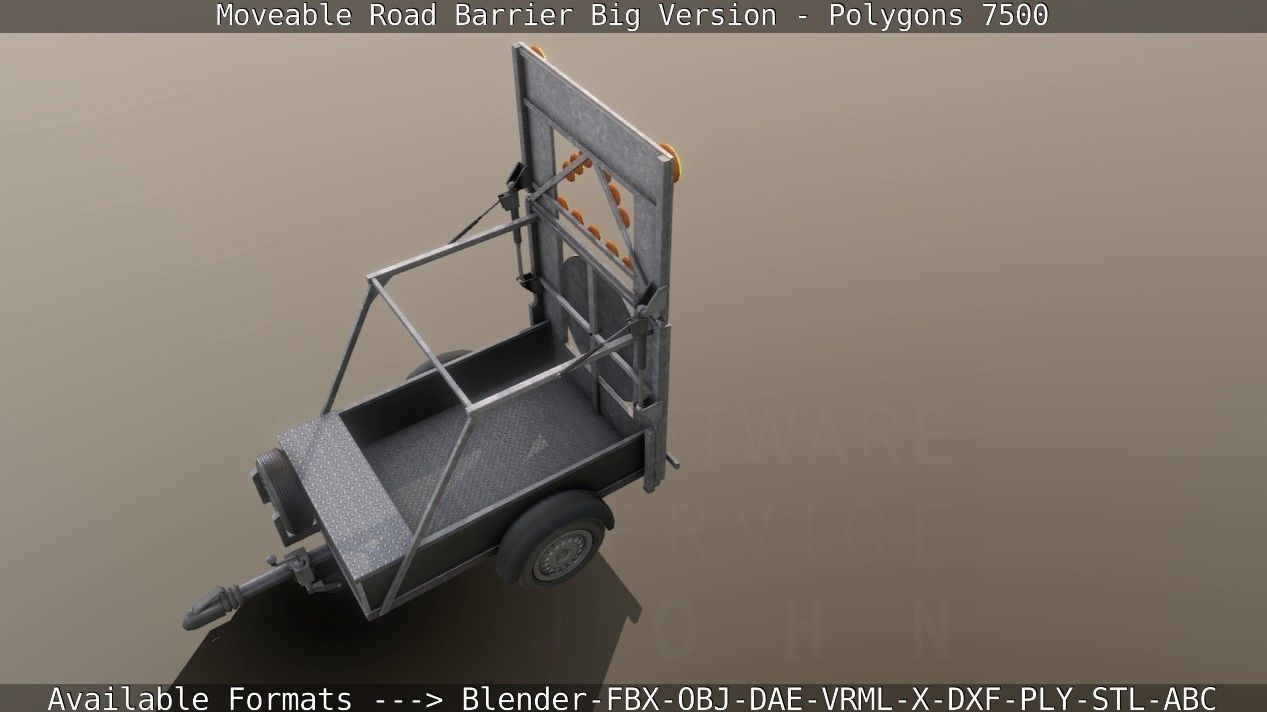 Moveable Barrier Big Version Low-poly 3D model_140