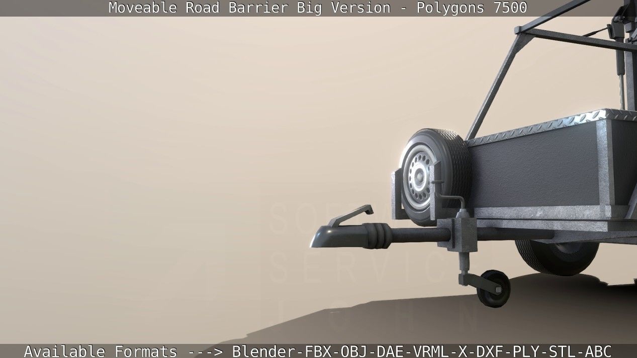 Moveable Barrier Big Version Low-poly 3D model_86
