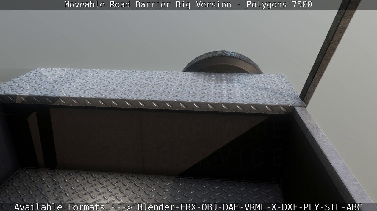 Moveable Barrier Big Version Low-poly 3D model_105
