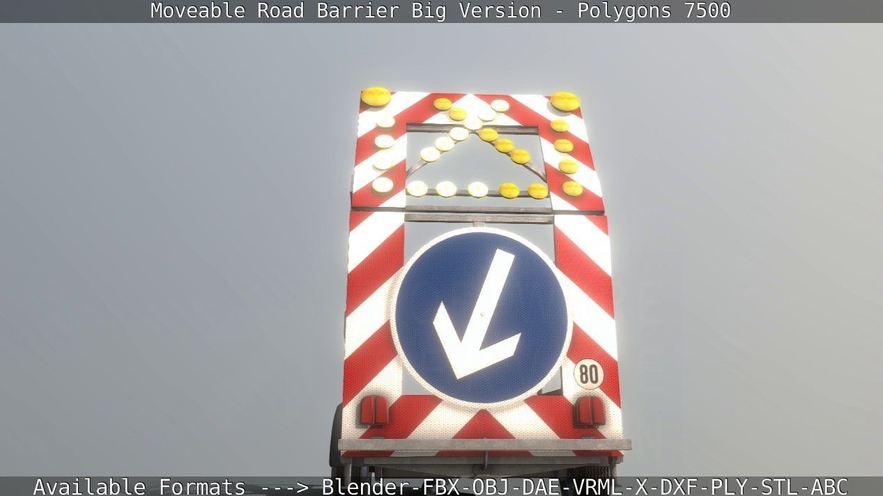 Moveable Barrier Big Version Low-poly 3D model_51