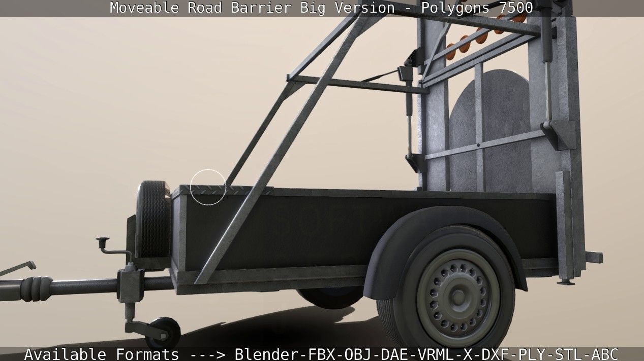 Moveable Barrier Big Version Low-poly 3D model_88