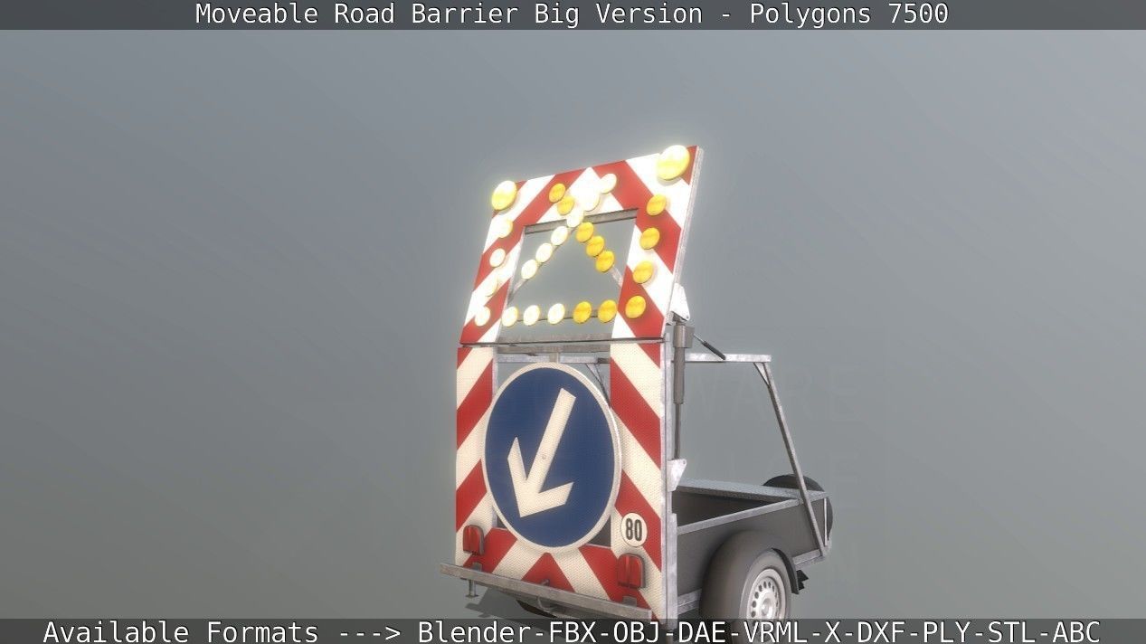 Moveable Barrier Big Version Low-poly 3D model_128