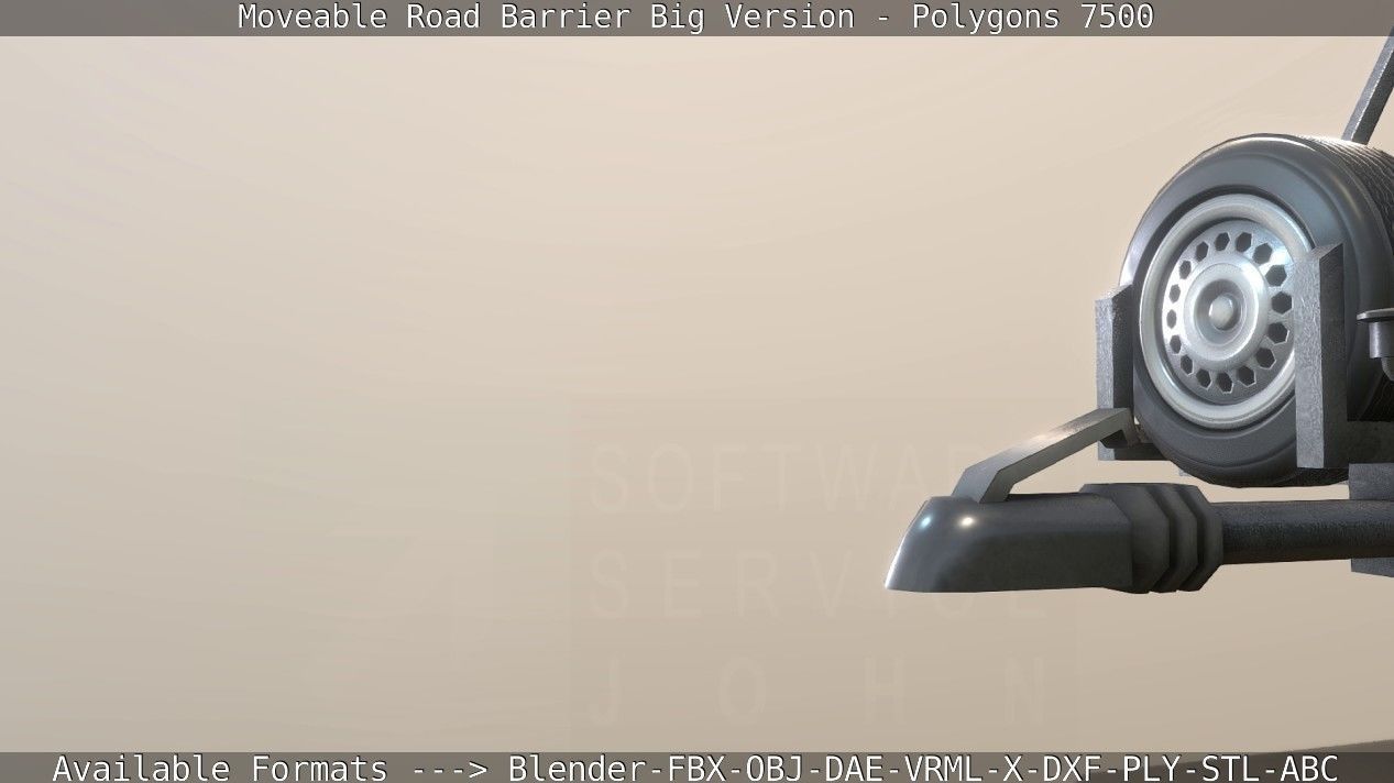 Moveable Barrier Big Version Low-poly 3D model_84