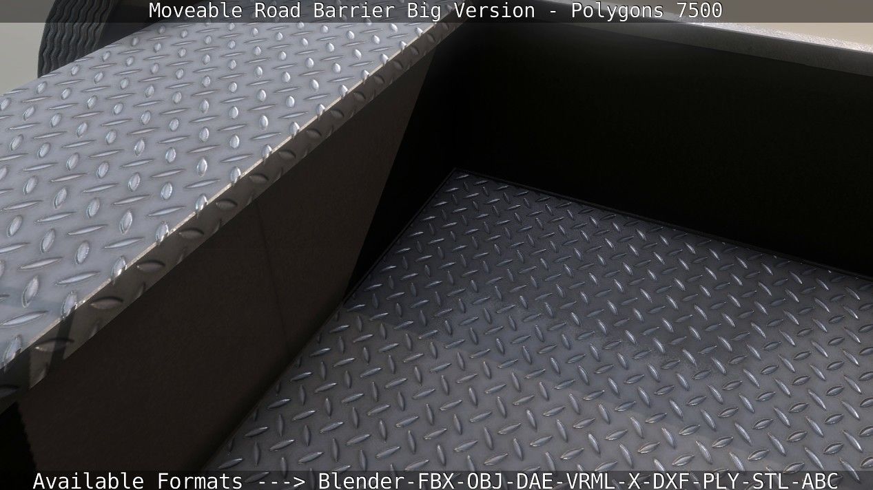 Moveable Barrier Big Version Low-poly 3D model_112