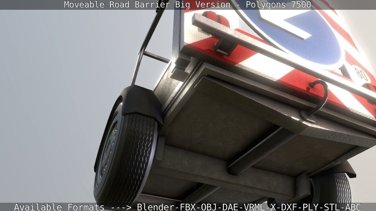 Moveable Barrier Big Version Low-poly 3D model_58