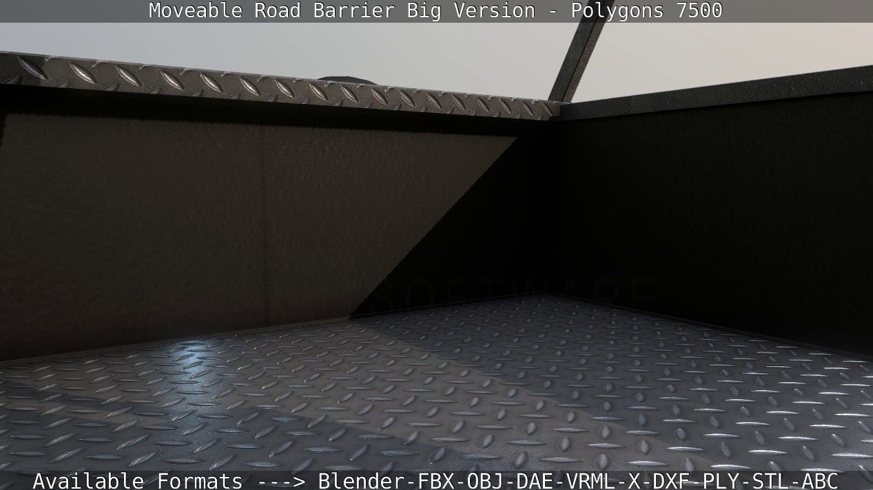 Moveable Barrier Big Version Low-poly 3D model_109