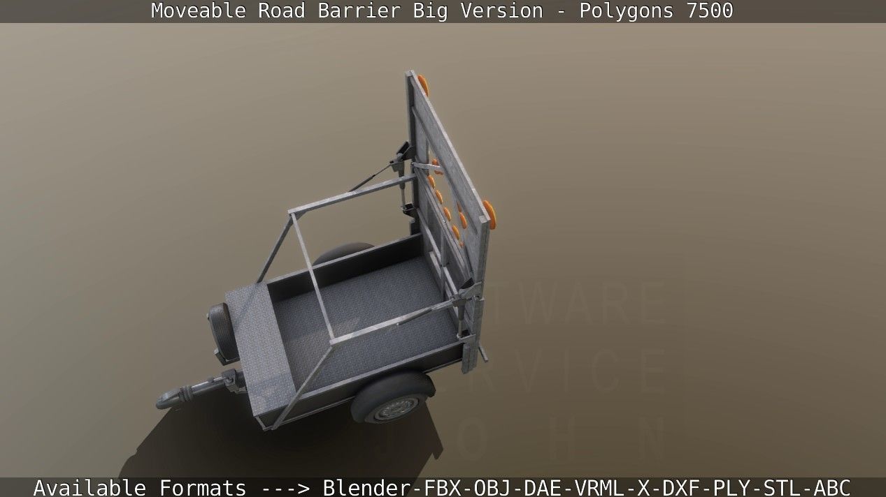 Moveable Barrier Big Version Low-poly 3D model_142