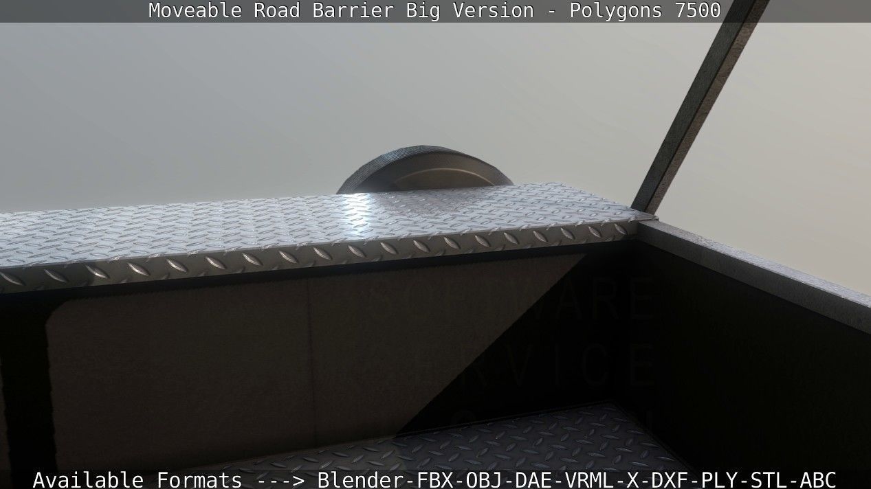 Moveable Barrier Big Version Low-poly 3D model_106