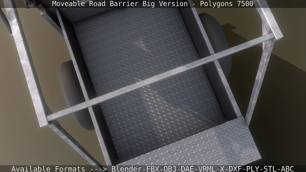 Moveable Barrier Big Version Low-poly 3D model_98