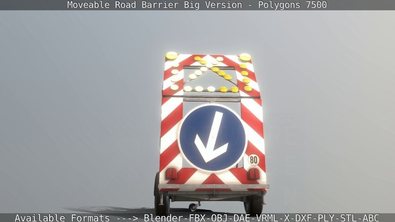 Moveable Barrier Big Version Low-poly 3D model_50