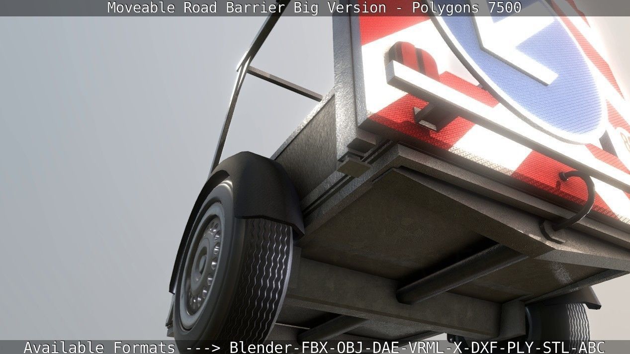 Moveable Barrier Big Version Low-poly 3D model_57