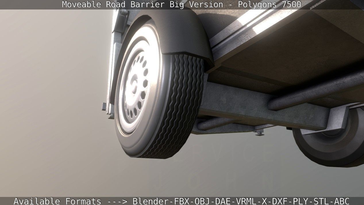 Moveable Barrier Big Version Low-poly 3D model_68