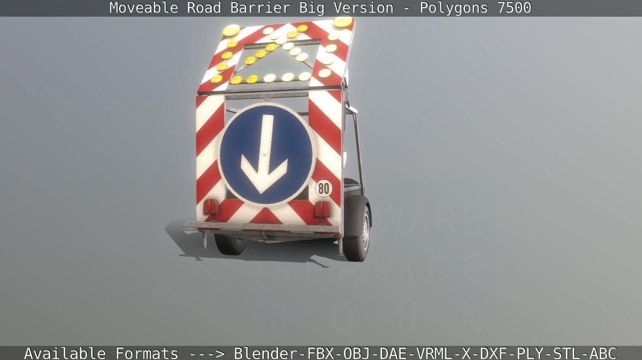 Moveable Barrier Big Version Low-poly 3D model_125